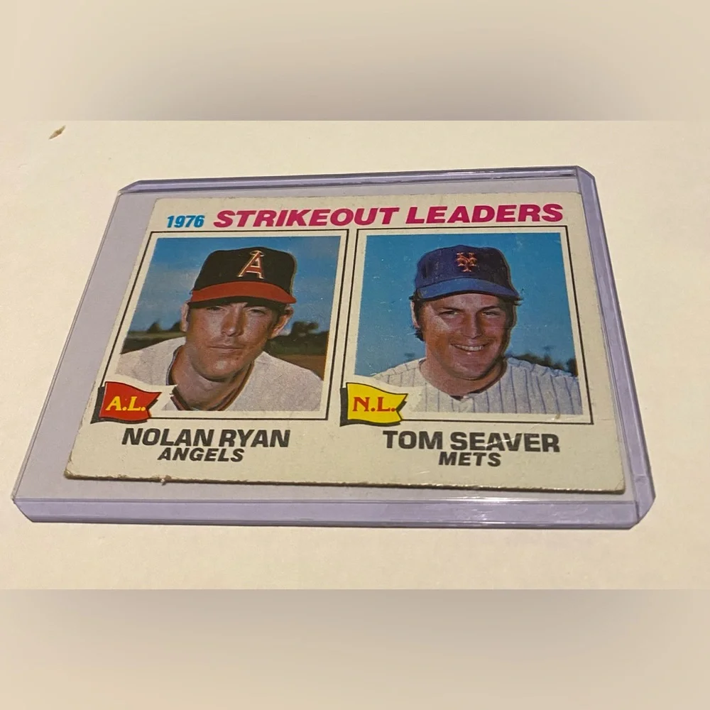 Nolan Ryan/Tom Seaver 1977 Baseball Card 1976 Strikeout Leaders Vintage